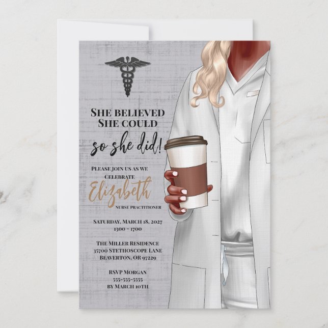 White Coat Medical School Graduation Invitation (Front)