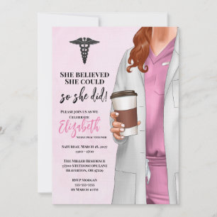 White Coat Medical School Graduation Invitation