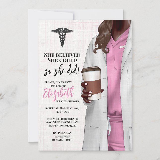 White Coat Medical School Graduation Invitation (Front)