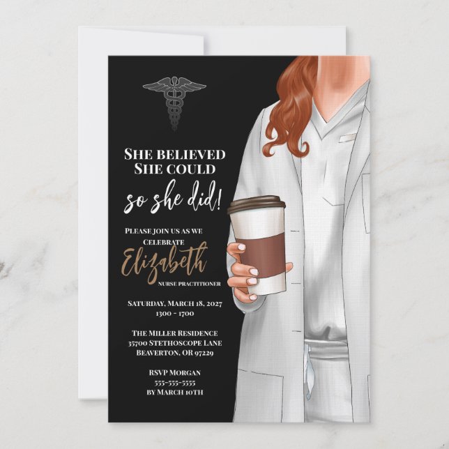 White Coat Medical School Graduation Invitation (Front)