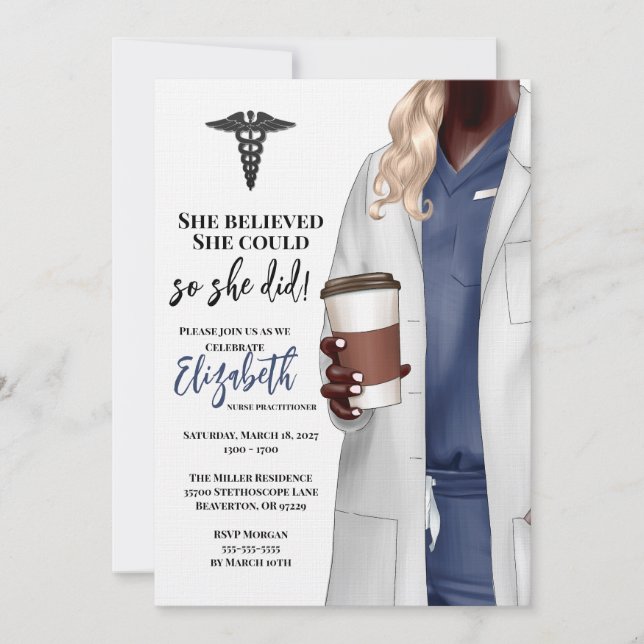 White Coat Medical School Graduation Invitation (Front)