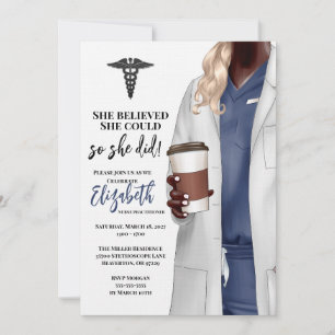 White Coat Medical School Graduation Invitation