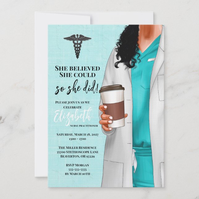 White Coat Medical School Graduation Invitation (Front)