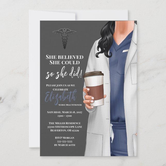 White Coat Medical School Graduation Invitation (Front)