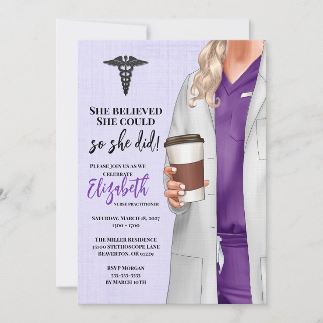 White Coat Medical School Graduation Invitation (Front)