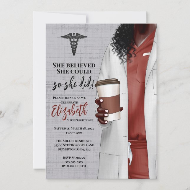 White Coat Medical School Graduation Invitation (Front)