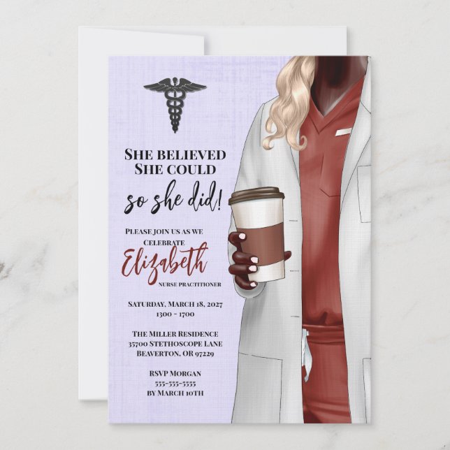 White Coat Medical School Graduation Invitation (Front)