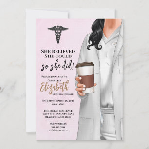 White Coat Medical School Graduation Invitation