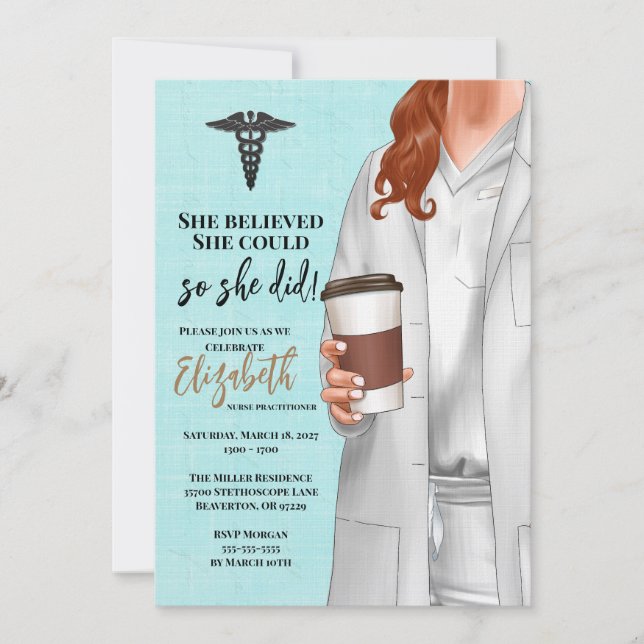 White Coat Medical School Graduation Invitation (Front)