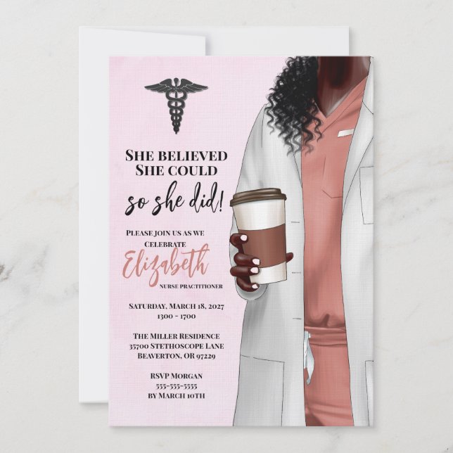 White Coat Medical School Graduation Invitation (Front)