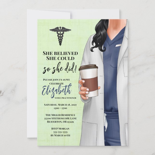 White Coat Medical School Graduation Invitation (Front)
