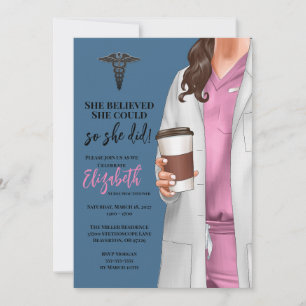 White Coat Medical School Graduation Invitation