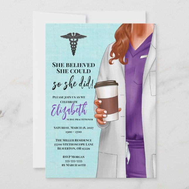 White Coat Medical School Graduation Invitation (Front)