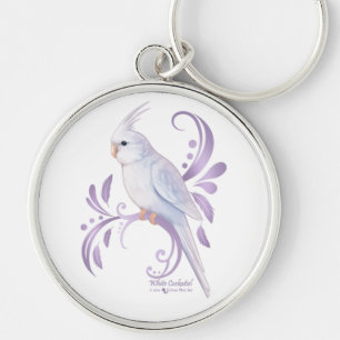 White Cockatiel Key Ring