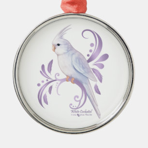 White Cockatiel Metal Tree Decoration