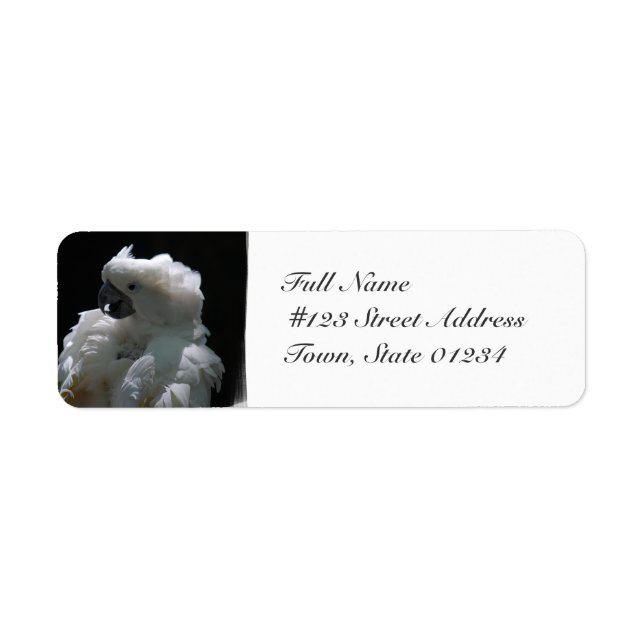 White Cockatoo Bird Mailing Labels (Front)