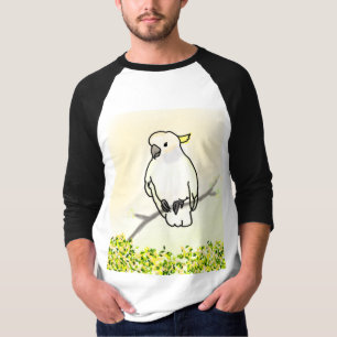 White Cockatoo on Branch Tropical Bird Long Sleeve T-Shirt
