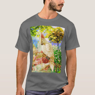 White Cocktail Parrot T-Shirt