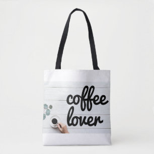 White Coffee Cup Coffee Lover Tote