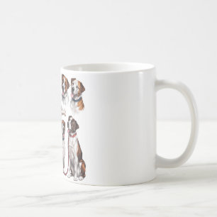 White coffee cup with dog picture on it