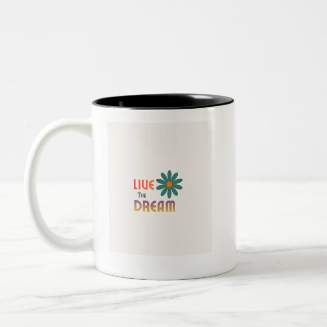 White coffee Mug with design (Left)