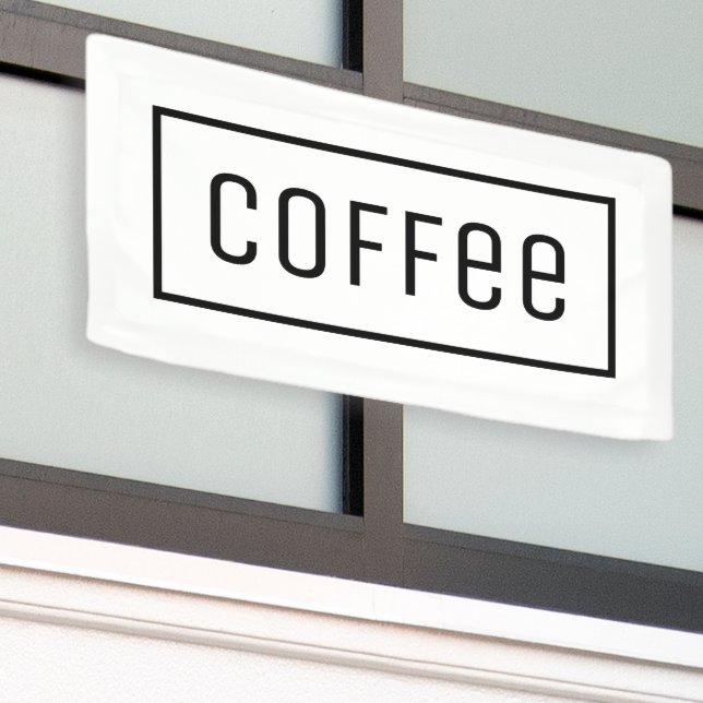 WHITE COFFEE OPEN SIGN (Outside Building)
