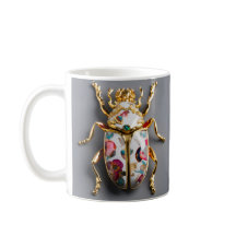 WHITE-COLOR CUP WITH SCARABOR IMPRESSION