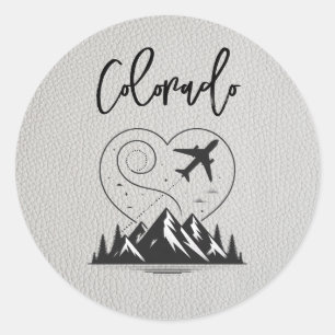 White Colorado Passport  Classic Round Sticker