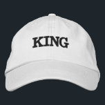 White Colour Caps or Hat King text Century Font<br><div class="desc">Introducing our stylish Embroidered Cap, a true blend of fashion and functionality. King Text Name with Black Colour Text and White Colour Embroidered Hats or Caps. Font Name is Century, Font Size 60, King Black Colour Text., Style type is Alternative Apparel Basic Adjustable Cap, Colour type is White. our Embroidered...</div>