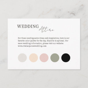 White Colour Dot Wedding Dress Attire Enclosure Card