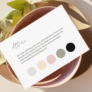 White   Colour Dot Wedding Dress Attire  Enclosure Card