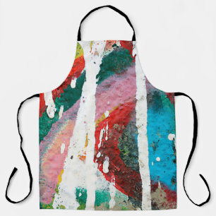 White colour dripping over colourful vivid brushst apron