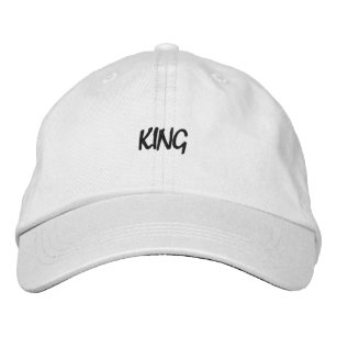 White Colour King Text Visor Cap Embroidered Hat