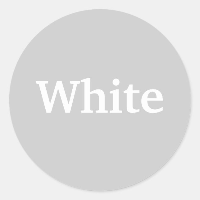 White Colour Word on Grey Stickers (Front)