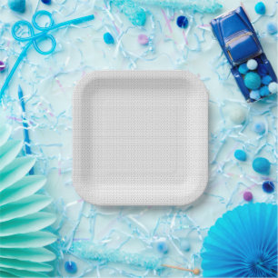 White Coloured Tiny Polka Dot Texture h11 Paper Plate