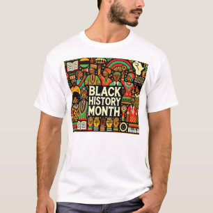 White Colourful Afro Culture Graphics  T-Shirt