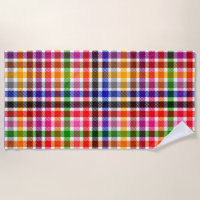 White Colourful Twill Plaid Tartan Design