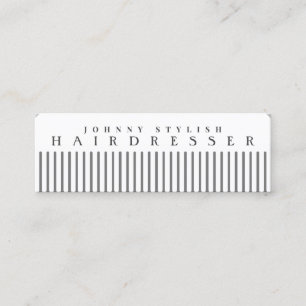 White comb faux looks mini business card