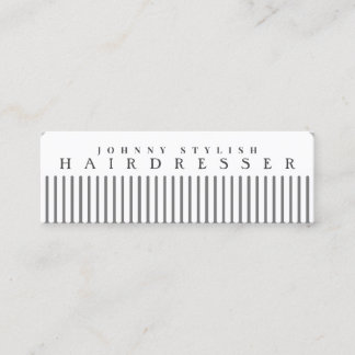 White comb faux looks mini business card
