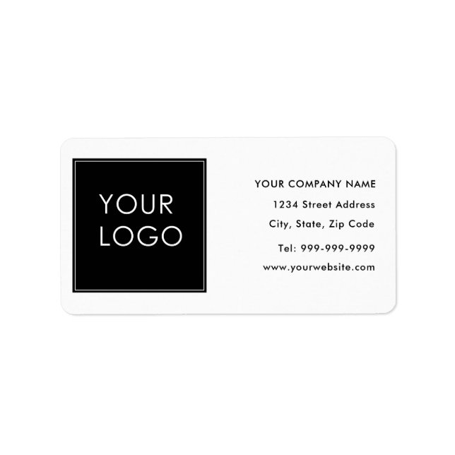 White Company Business Modern Logo Return Address Label (Front)