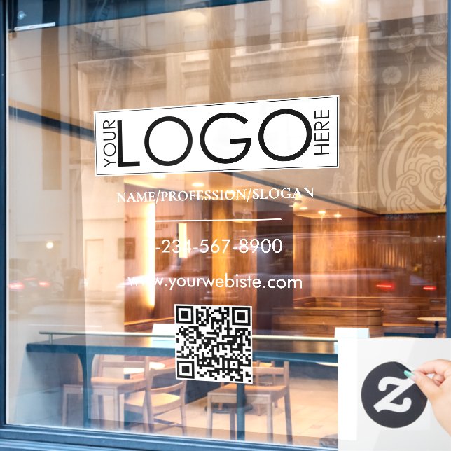 White Company Logo Storefront QR Code Contact Info (Cafe Window)