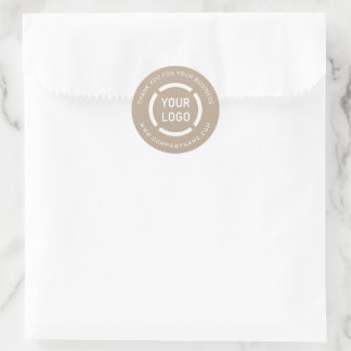White company logo thank you kraft stickers