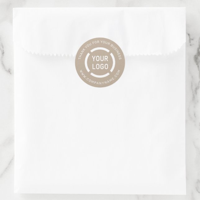 White company logo thank you kraft stickers (Bag)