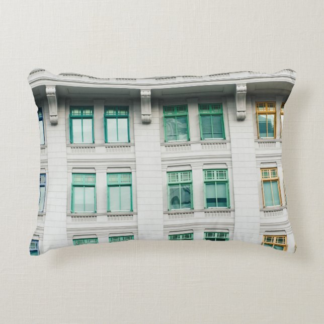 WHITE CONCRETE BUILDING-3 DECORATIVE CUSHION (Front)