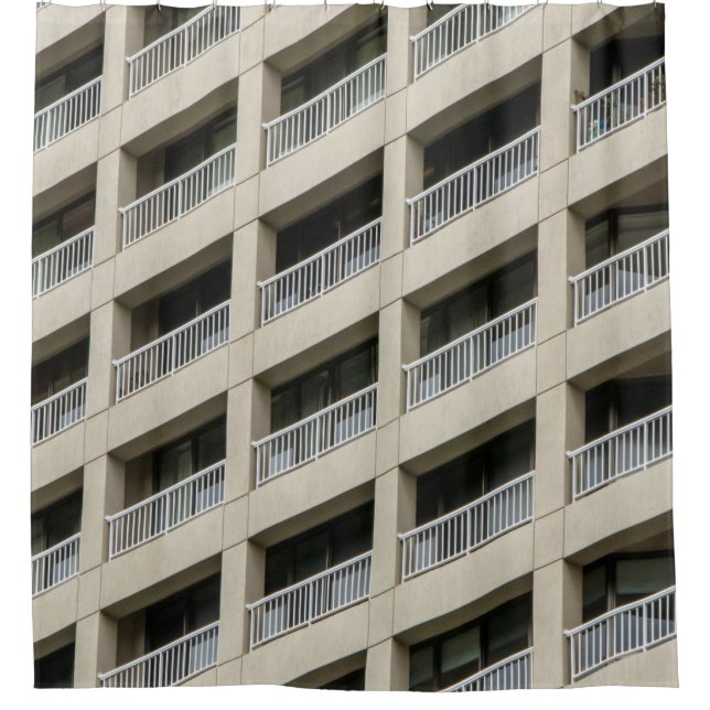 White concrete building during daytime shower curtain (Front)