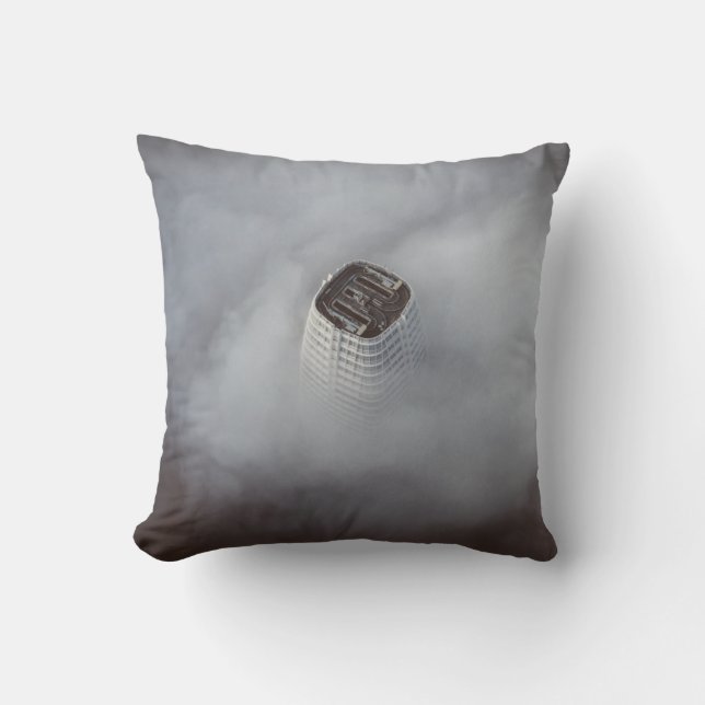 WHITE CONCRETE BUILDING SURROUNDED BY CLOUDS CUSHION (Front)