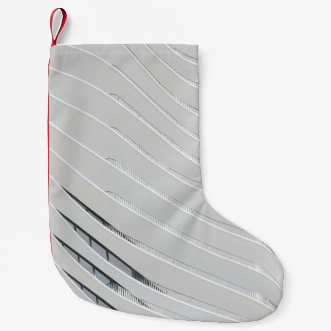 White concrete building wall small christmas stocking (Front)