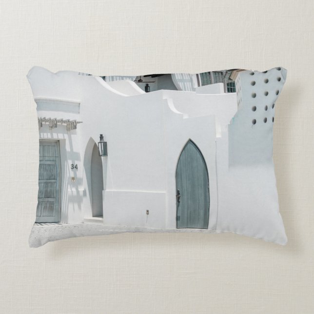 White concrete house decorative cushion (Front)