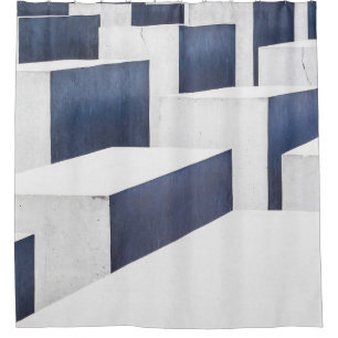 White concrete pavements shower curtain
