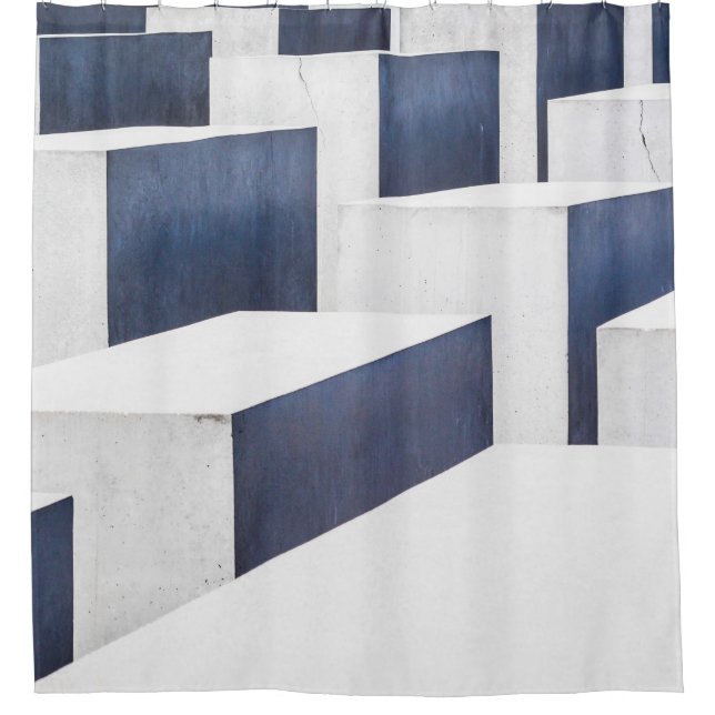 White concrete pavements shower curtain (Front)